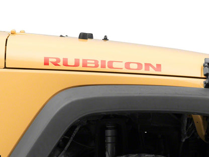 Jeep Licensed by RedRock Rubicon Hood Logo Decal; Red (07-18 Jeep Wrangler JK)