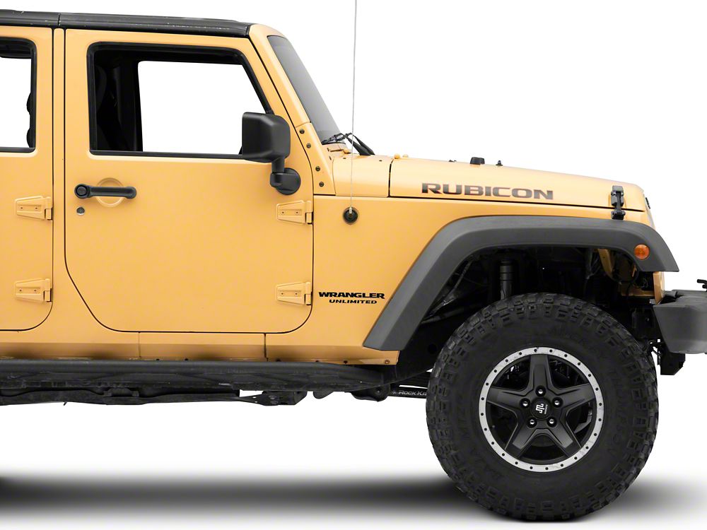 Jeep Licensed by RedRock Rubicon Hood Logo Decal; Red and Black (07-18 Jeep Wrangler JK)