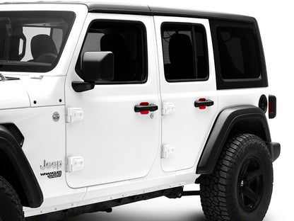 RedRock Exterior Door Handle Recess Trim; Red (18-25 Jeep Wrangler JL 4-Door)