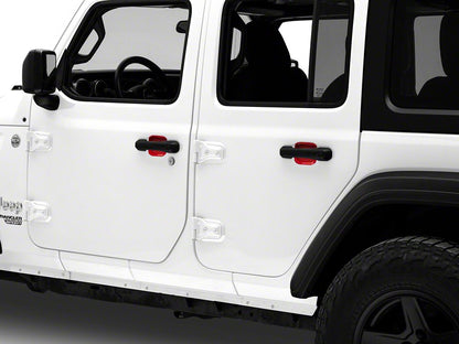RedRock Exterior Door Handle Recess Trim; Red (18-25 Jeep Wrangler JL 4-Door)