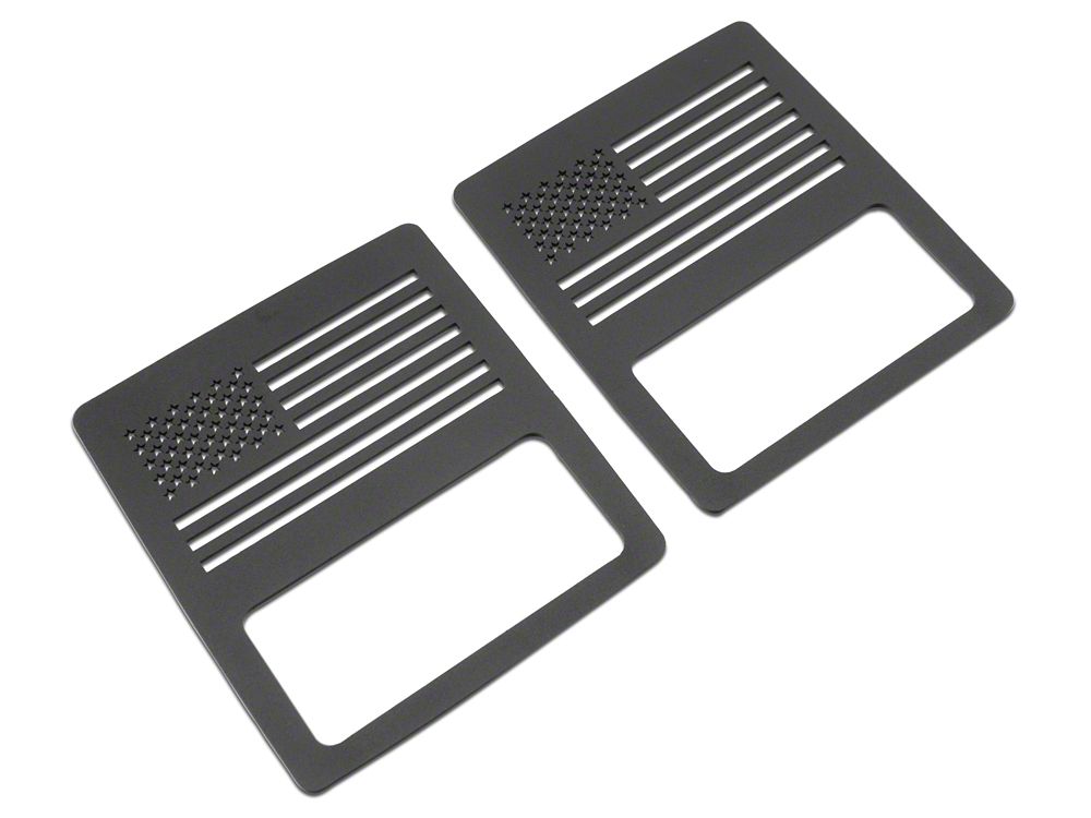 RedRock Tail Light Guards; USA Flag (18-25 Jeep Wrangler JL w/ Factory Halogen Tail Lights)