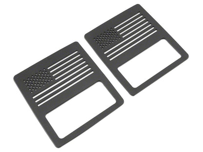 RedRock Tail Light Guards; USA Flag (18-25 Jeep Wrangler JL w/ Factory Halogen Tail Lights)