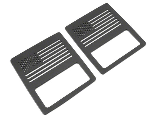 RedRock Tail Light Guards; USA Flag (18-25 Jeep Wrangler JL w/ Factory Halogen Tail Lights)