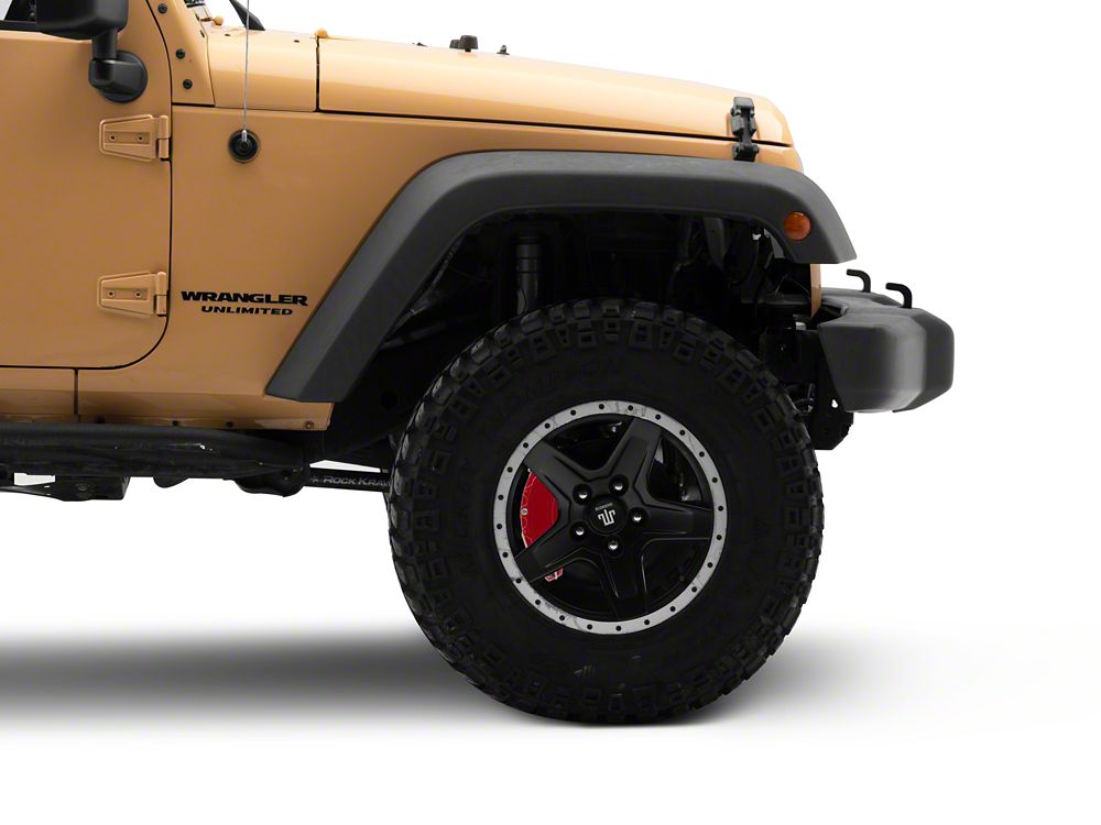 RedRock Brake Caliper Covers; Red; Front and Rear (07-18 Jeep Wrangler JK)