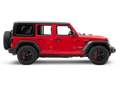RedRock Brake Caliper Covers; Red; Front and Rear (18-25 Jeep Wrangler JL Sport w/ Aftermarket 18+ Inch Wheels)
