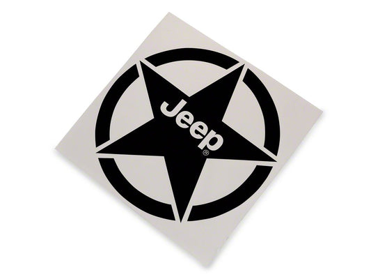Jeep Licensed by RedRock Jeep Star Accent Decal; Gloss Black (87-18 Jeep Wrangler YJ, TJ & JK)