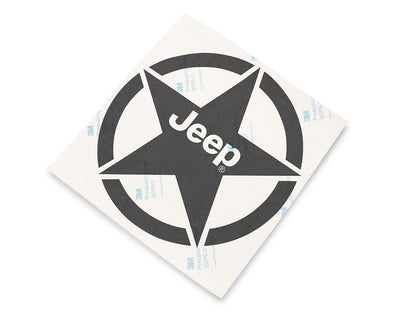 Jeep Licensed by RedRock Jeep Star Accent Decal; Gloss Black (87-18 Jeep Wrangler YJ, TJ & JK)