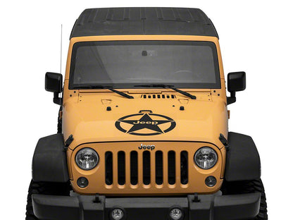 Jeep Licensed by RedRock Jeep Star Accent Decal; Gloss Black (87-18 Jeep Wrangler YJ, TJ & JK)
