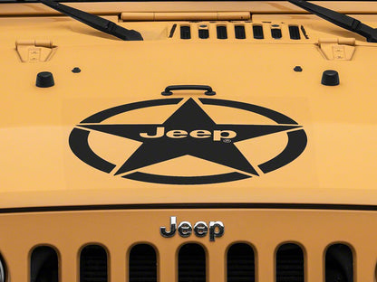 Jeep Licensed by RedRock Jeep Star Accent Decal; Gloss Black (87-18 Jeep Wrangler YJ, TJ & JK)