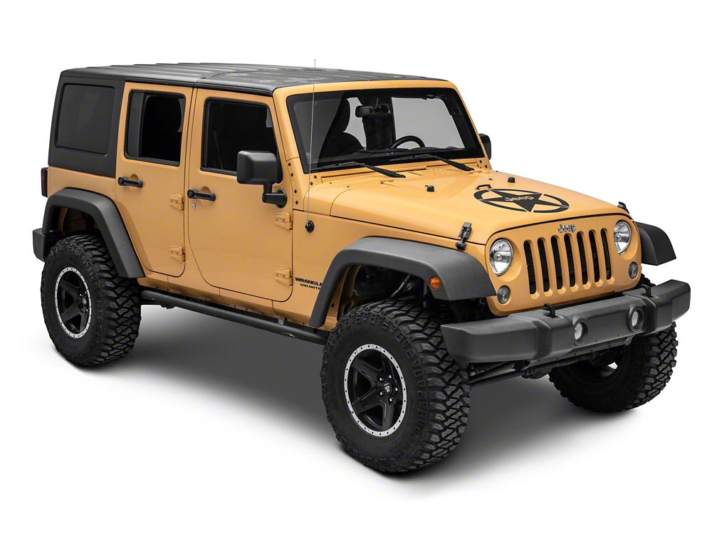 Jeep Licensed by RedRock Jeep Star Accent Decal; Matte Black (87-18 Jeep Wrangler YJ, TJ & JK)