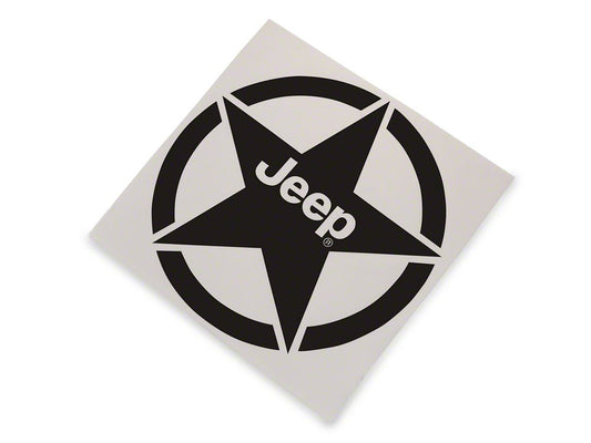Jeep Licensed by RedRock Jeep Star Accent Decal; Matte Black (87-18 Jeep Wrangler YJ, TJ & JK)