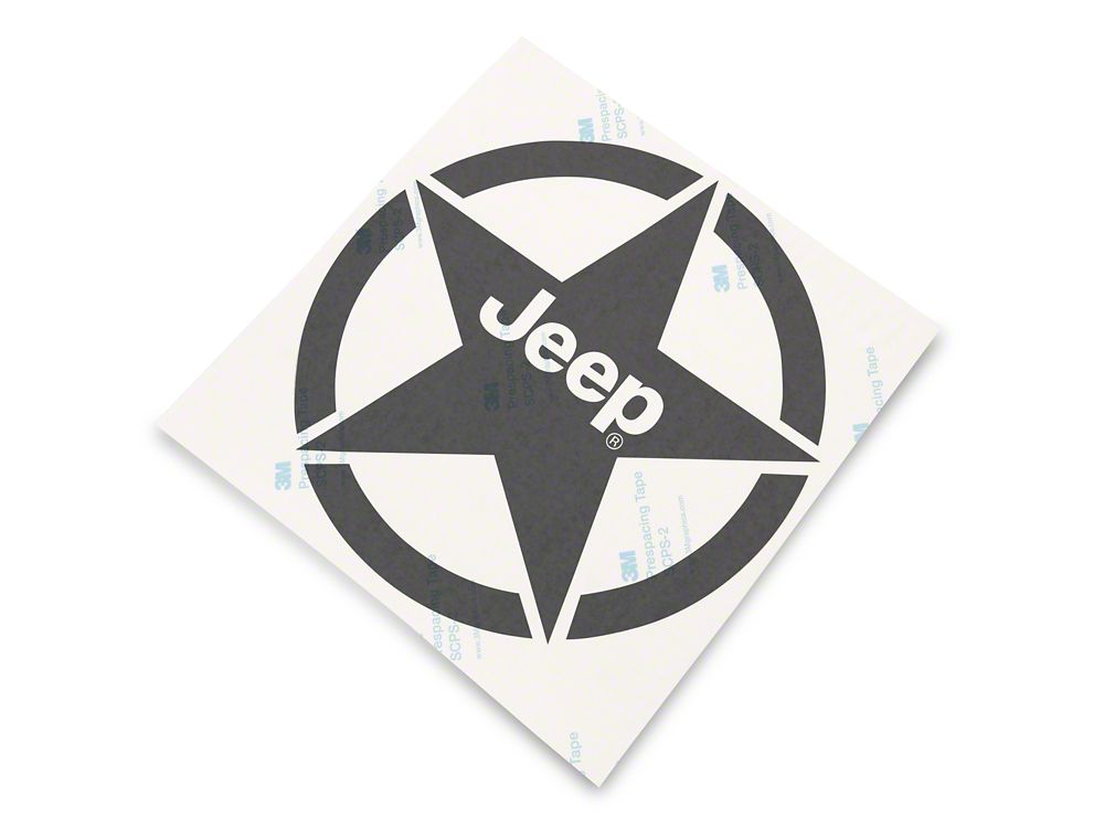 Jeep Licensed by RedRock Jeep Star Accent Decal; Matte Black (87-18 Jeep Wrangler YJ, TJ & JK)