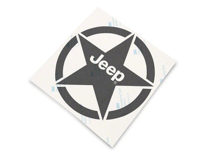 Jeep Licensed by RedRock Jeep Star Accent Decal; Matte Black (87-18 Jeep Wrangler YJ, TJ & JK)