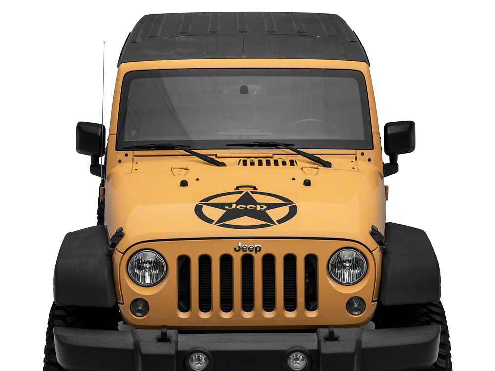 Jeep Licensed by RedRock Jeep Star Accent Decal; Matte Black (87-18 Jeep Wrangler YJ, TJ & JK)