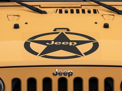 Jeep Licensed by RedRock Jeep Star Accent Decal; Matte Black (87-18 Jeep Wrangler YJ, TJ & JK)