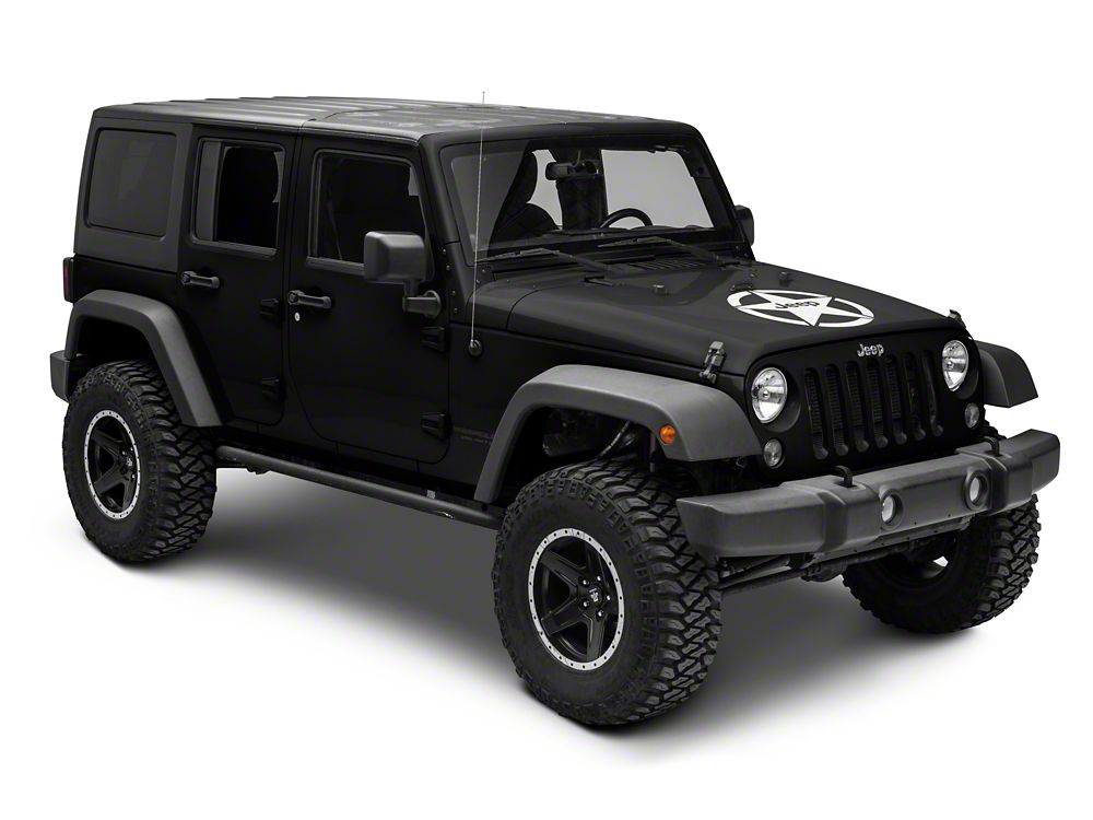 Jeep Licensed by RedRock Jeep Star Accent Decal; White (87-18 Jeep Wrangler YJ, TJ & JK)