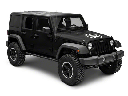 Jeep Licensed by RedRock Jeep Star Accent Decal; White (87-18 Jeep Wrangler YJ, TJ & JK)