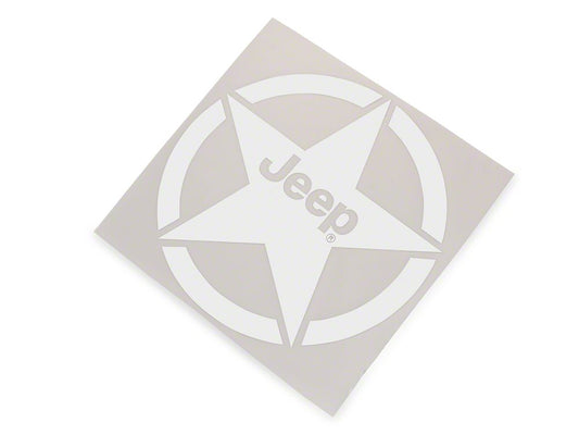 Jeep Licensed by RedRock Jeep Star Accent Decal; White (87-18 Jeep Wrangler YJ, TJ & JK)