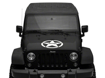 Jeep Licensed by RedRock Jeep Star Accent Decal; White (87-18 Jeep Wrangler YJ, TJ & JK)