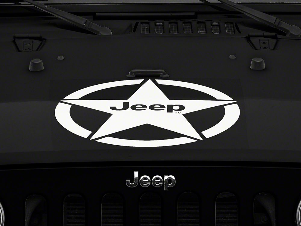Jeep Licensed by RedRock Jeep Star Accent Decal; White (87-18 Jeep Wrangler YJ, TJ & JK)