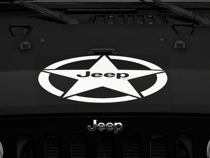 Jeep Licensed by RedRock Jeep Star Accent Decal; White (87-18 Jeep Wrangler YJ, TJ & JK)