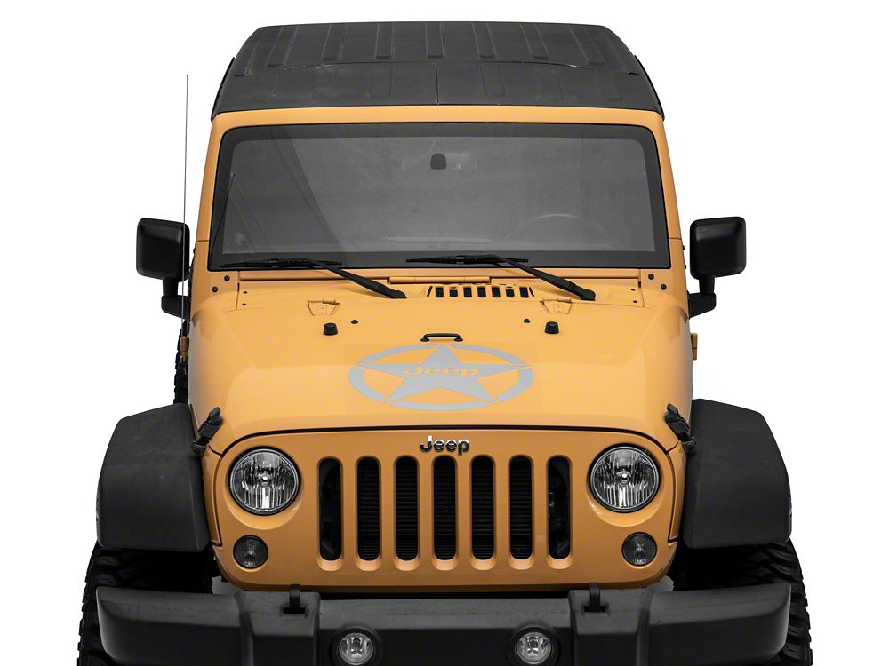 Jeep Licensed by RedRock Jeep Star Accent Decal; Silver (87-18 Jeep Wrangler YJ, TJ & JK)