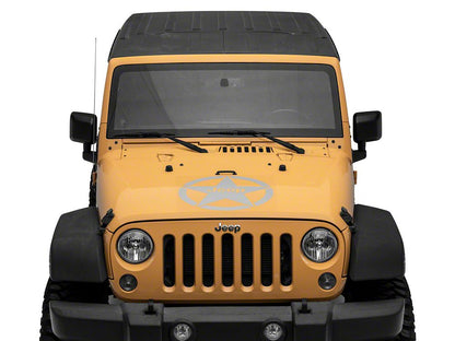 Jeep Licensed by RedRock Jeep Star Accent Decal; Silver (87-18 Jeep Wrangler YJ, TJ & JK)