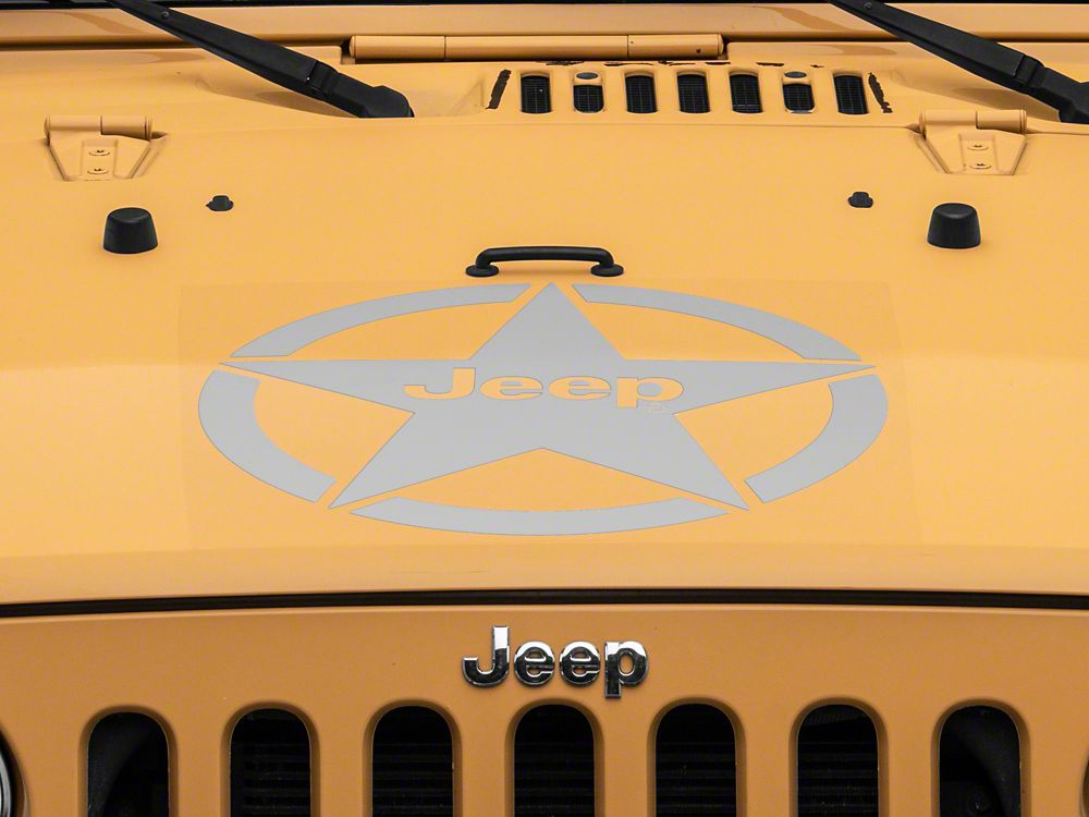Jeep Licensed by RedRock Jeep Star Accent Decal; Silver (87-18 Jeep Wrangler YJ, TJ & JK)