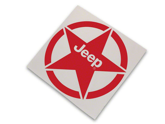 Jeep Licensed by RedRock Jeep Star Accent Decal; Red (87-18 Jeep Wrangler YJ, TJ & JK)