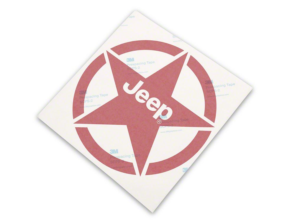 Jeep Licensed by RedRock Jeep Star Accent Decal; Red (87-18 Jeep Wrangler YJ, TJ & JK)