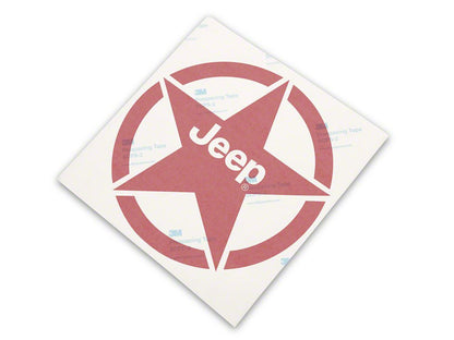 Jeep Licensed by RedRock Jeep Star Accent Decal; Red (87-18 Jeep Wrangler YJ, TJ & JK)