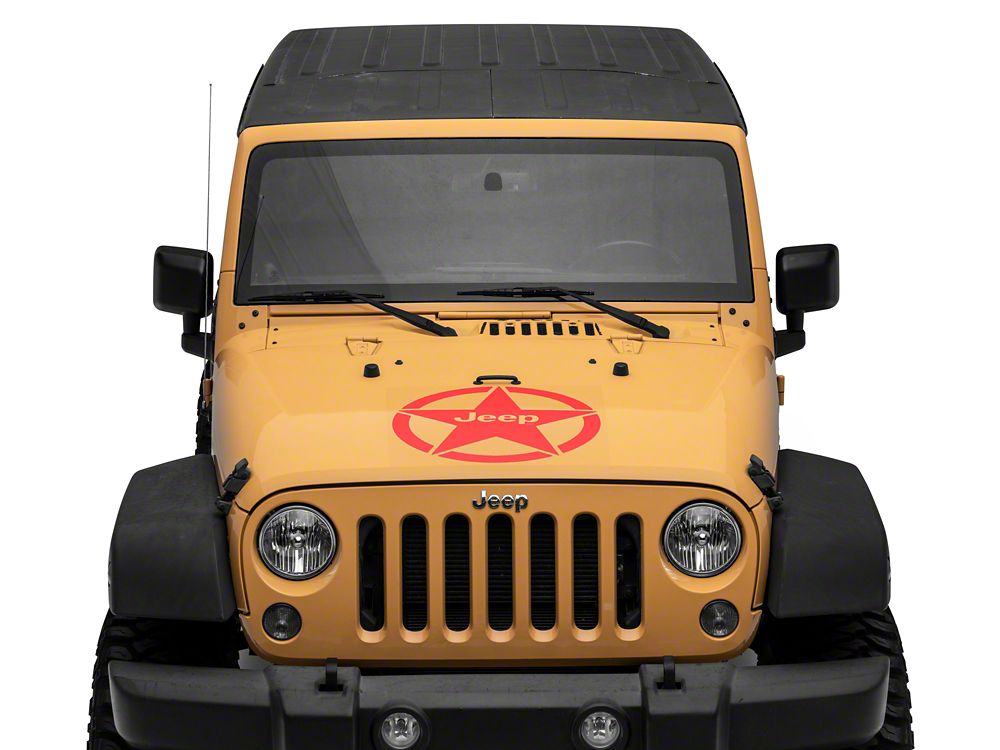 Jeep Licensed by RedRock Jeep Star Accent Decal; Red (87-18 Jeep Wrangler YJ, TJ & JK)