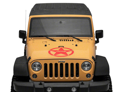 Jeep Licensed by RedRock Jeep Star Accent Decal; Red (87-18 Jeep Wrangler YJ, TJ & JK)