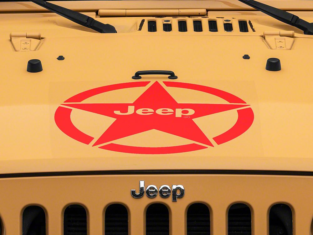 Jeep Licensed by RedRock Jeep Star Accent Decal; Red (87-18 Jeep Wrangler YJ, TJ & JK)