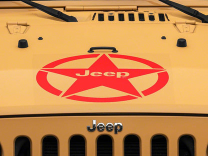 Jeep Licensed by RedRock Jeep Star Accent Decal; Red (87-18 Jeep Wrangler YJ, TJ & JK)