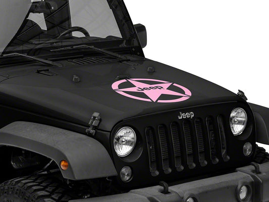 Jeep Licensed by RedRock Jeep Star Accent Decal; Pink (87-18 Jeep Wrangler YJ, TJ & JK)