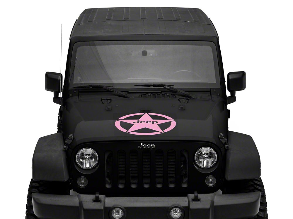 Jeep Licensed by RedRock Jeep Star Accent Decal; Pink (87-18 Jeep Wrangler YJ, TJ & JK)