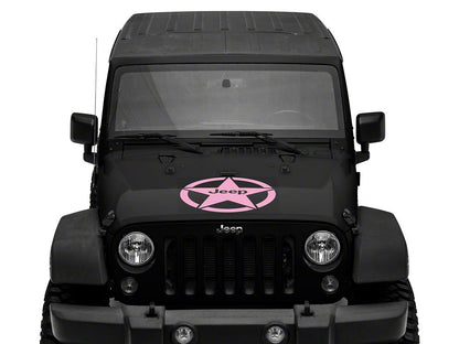 Jeep Licensed by RedRock Jeep Star Accent Decal; Pink (87-18 Jeep Wrangler YJ, TJ & JK)