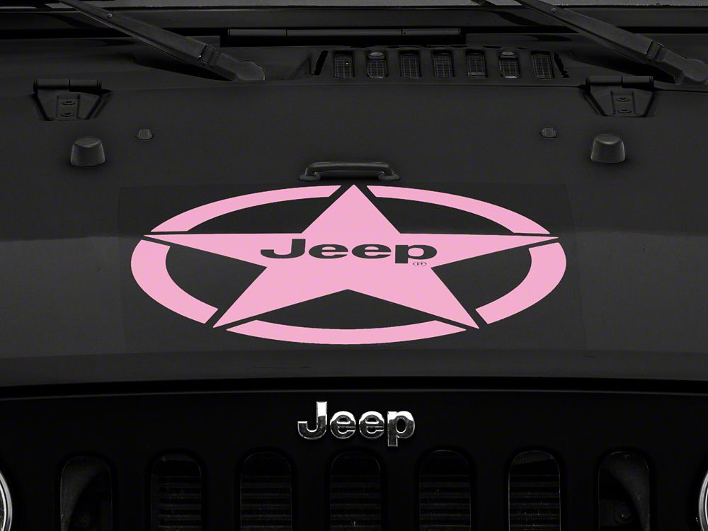 Jeep Licensed by RedRock Jeep Star Accent Decal; Pink (87-18 Jeep Wrangler YJ, TJ & JK)
