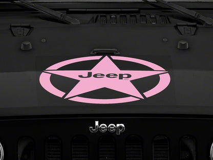 Jeep Licensed by RedRock Jeep Star Accent Decal; Pink (87-18 Jeep Wrangler YJ, TJ & JK)