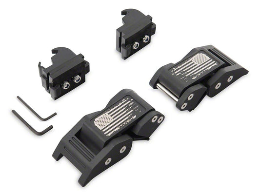 RedRock V2 Old Glory Billet Hood Catch Kit (18-25 Jeep Wrangler JL)