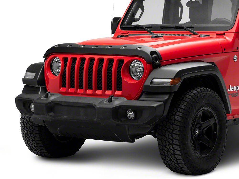 RedRock Hood Protector; Black (18-25 Jeep Wrangler JL, Excluding Rubicon 392)