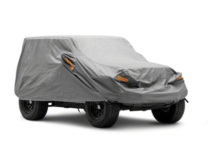 RedRock 4-Layer Breathable Full Car Cover; Gray (07-25 Jeep Wrangler JK & JL 2-Door)