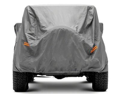 RedRock 4-Layer Breathable Full Car Cover; Gray (07-25 Jeep Wrangler JK & JL 2-Door)