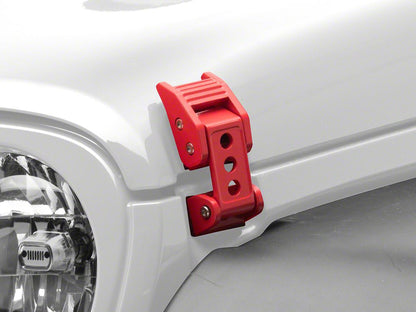 RedRock Hood Latches; Red (07-25 Jeep Wrangler JK & JL)