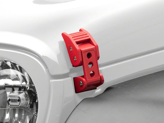 RedRock Hood Latches; Red (07-25 Jeep Wrangler JK & JL)