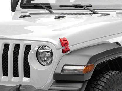 RedRock Hood Latches; Red (07-25 Jeep Wrangler JK & JL)
