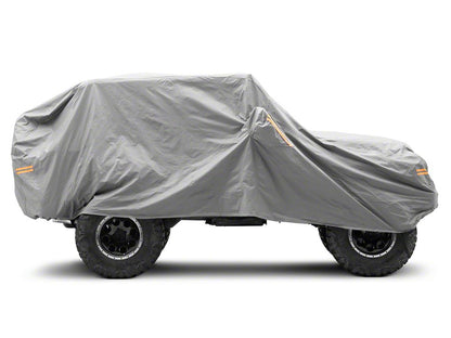 RedRock 4-Layer Breathable Full Car Cover; Gray (76-06 Jeep CJ7, Wrangler YJ & TJ, Excluding Unlimited)