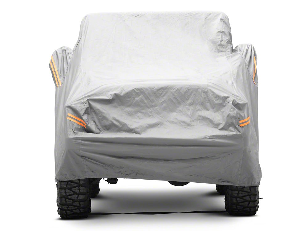 RedRock 4-Layer Breathable Full Car Cover; Gray (76-06 Jeep CJ7, Wrangler YJ & TJ, Excluding Unlimited)
