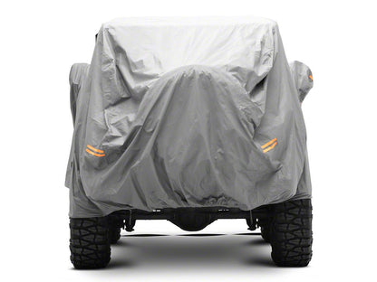 RedRock 4-Layer Breathable Full Car Cover; Gray (76-06 Jeep CJ7, Wrangler YJ & TJ, Excluding Unlimited)